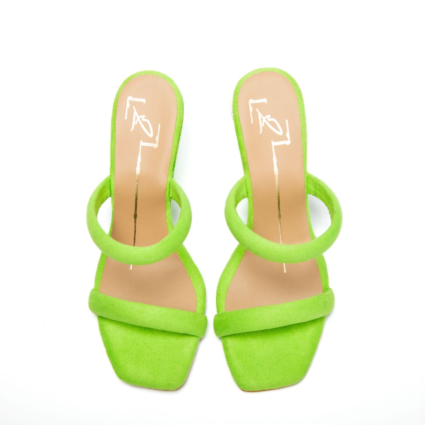 Lime Green Faux Leather Wedges