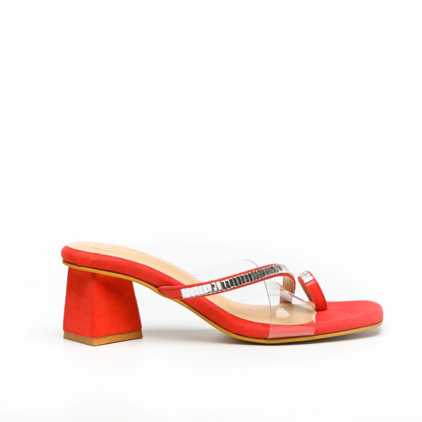 Tao Paris Women red open toe heels, has regular styling, ankle loop de